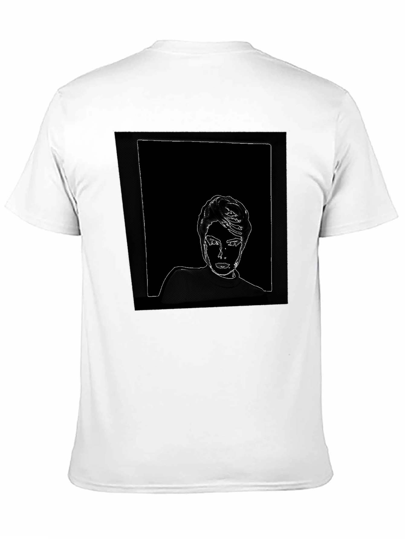 Abstract Portrait Graphic Tee - Black