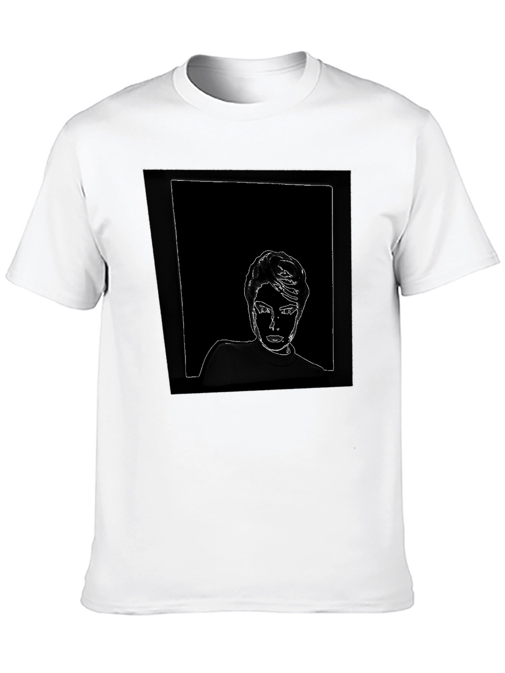 Abstract Portrait Graphic Tee - Black