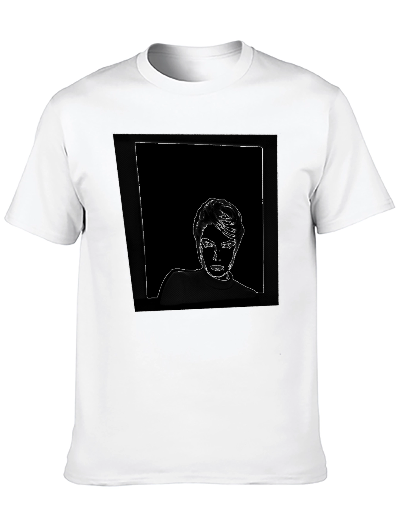 Abstract Portrait Graphic Tee - Black