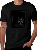 Abstract Portrait Graphic Tee - Black