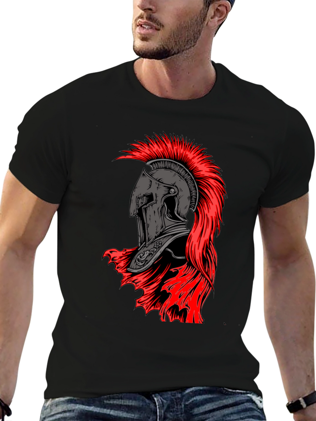 Spartan Helmet Graphic Tee - Black