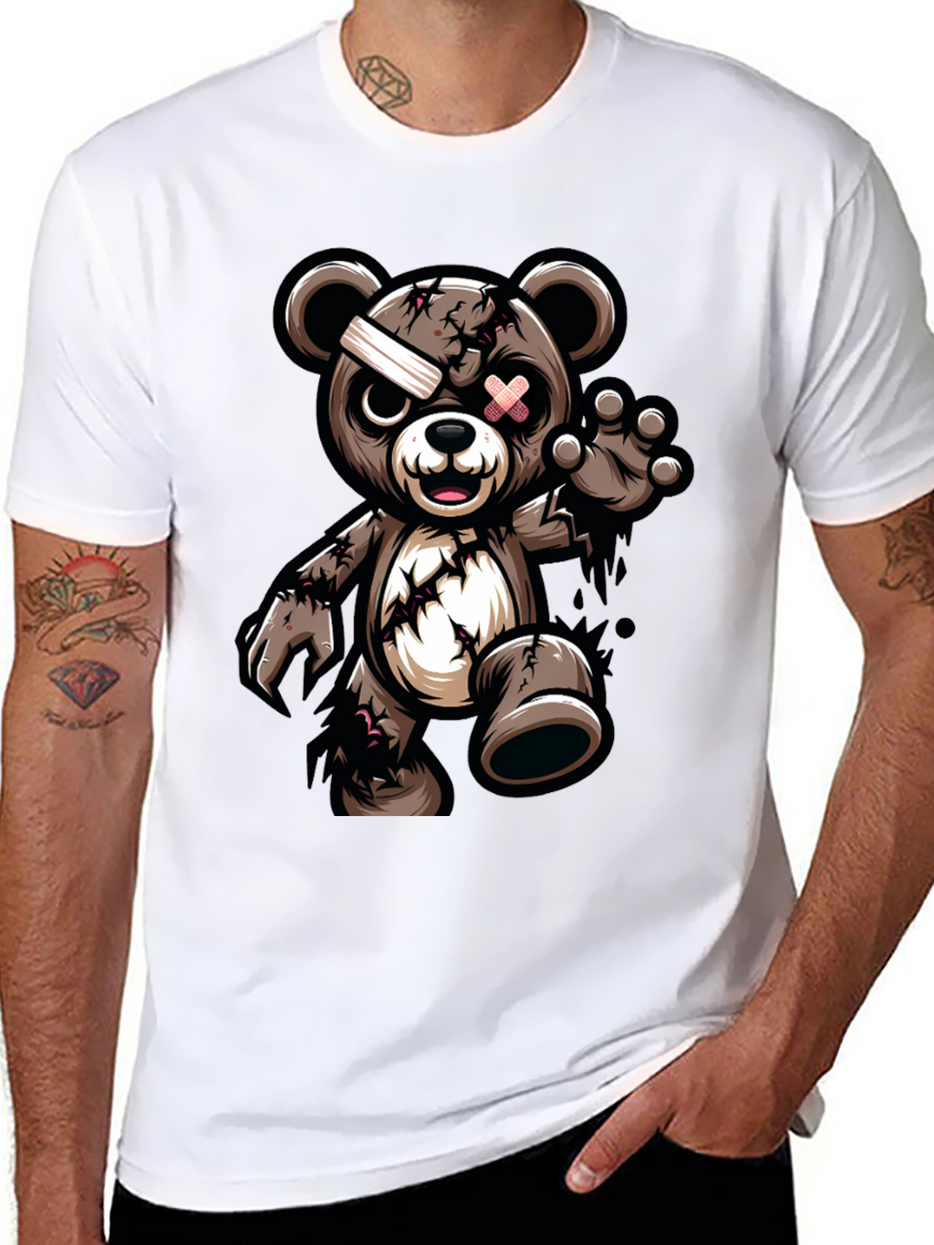Zombie Teddy Bear Graphic T-Shirt