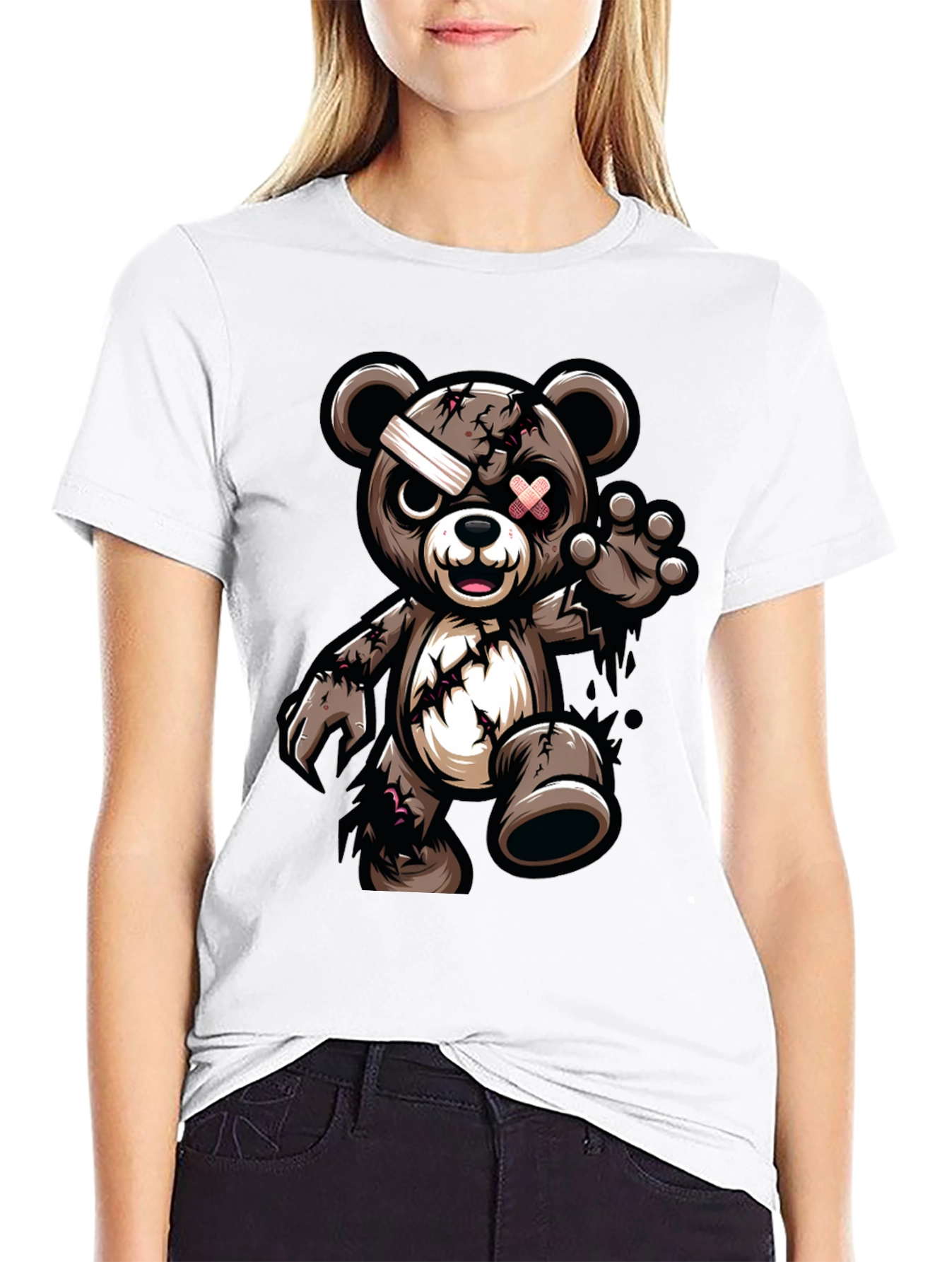 Zombie Teddy Bear Graphic T-Shirt