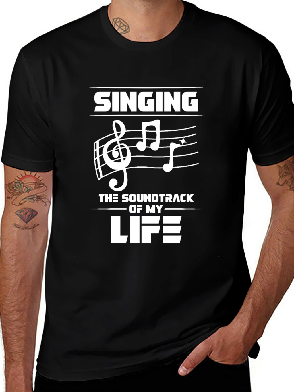 Singing Soundtrack of My Life T-Shirt - Black