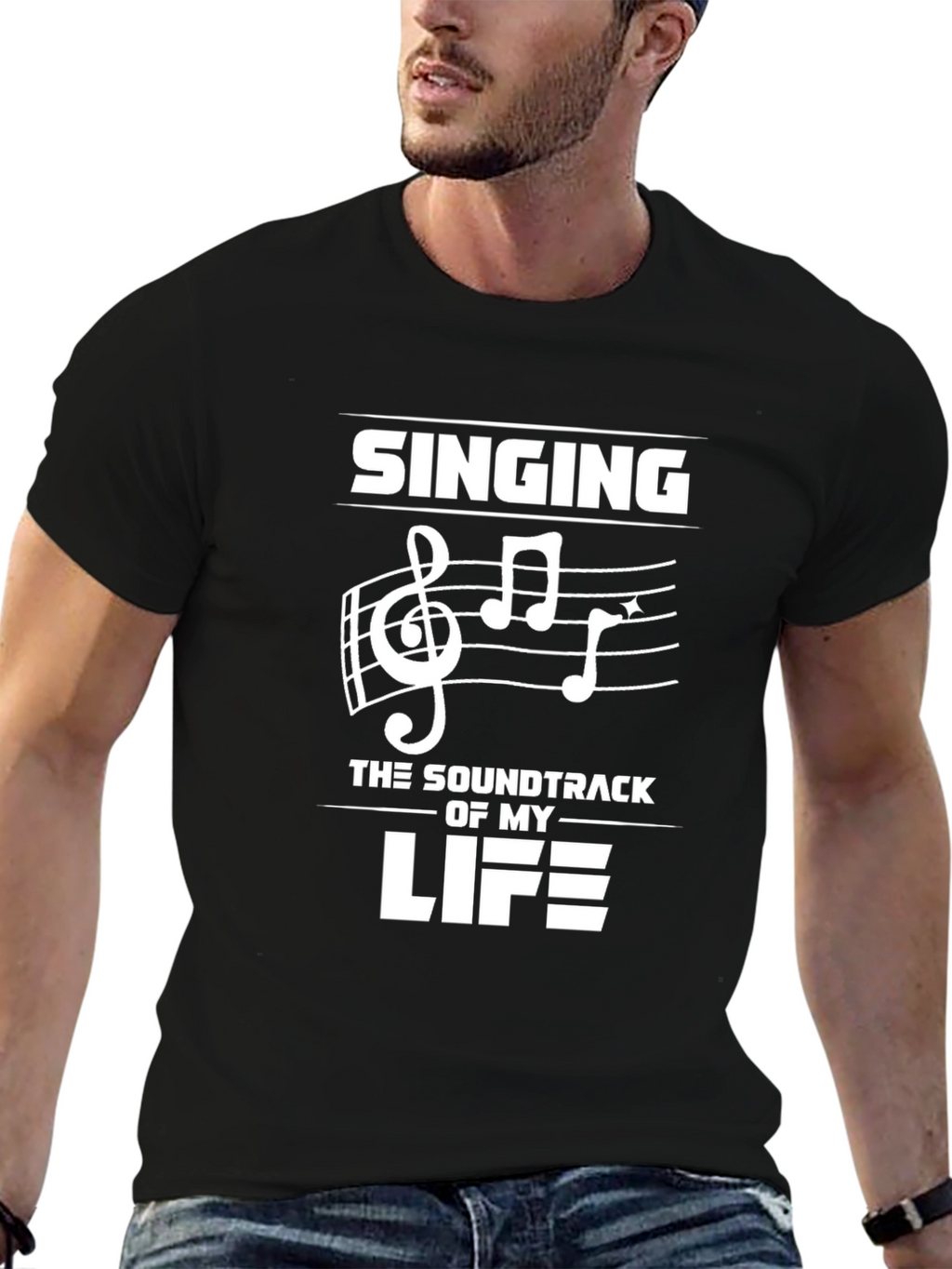 Singing Soundtrack of My Life T-Shirt - Black