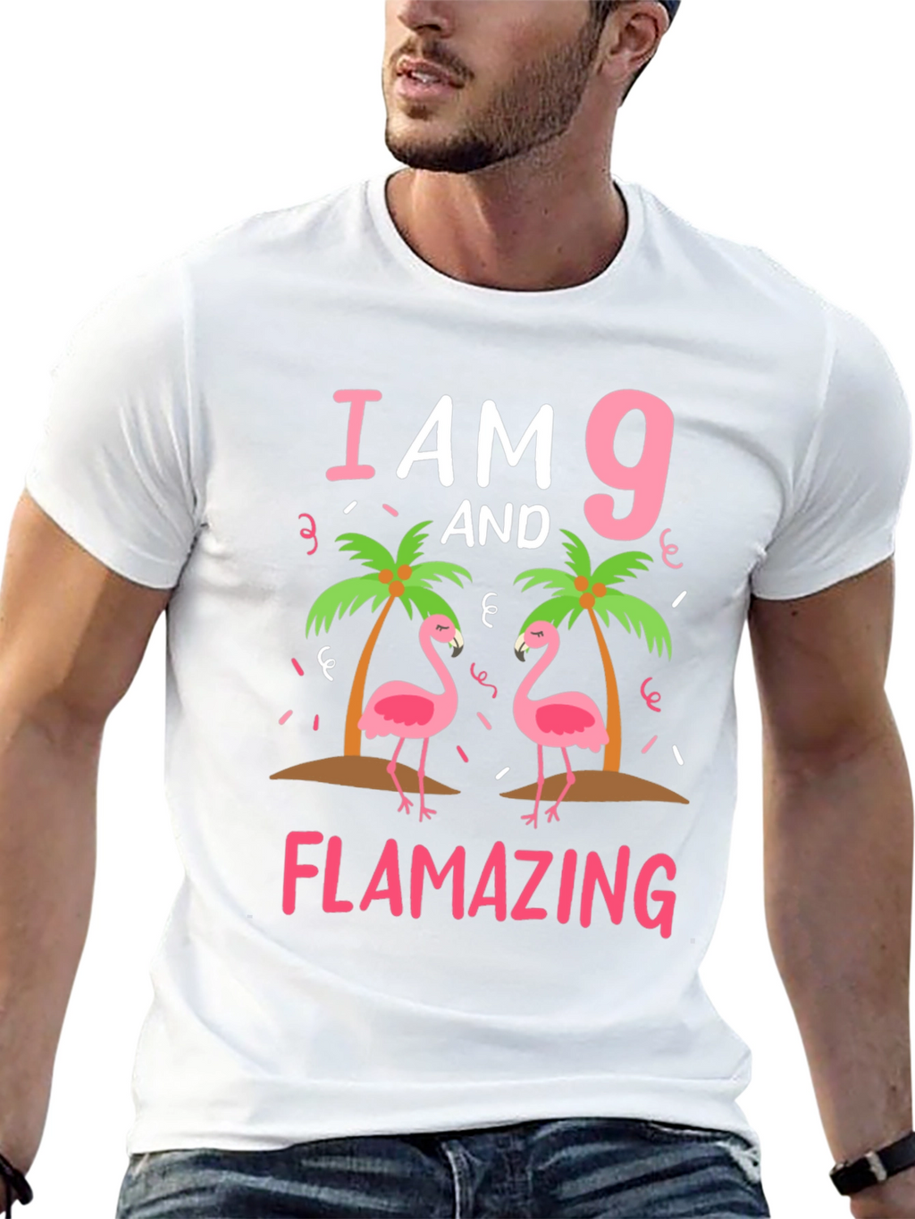 Flamazing 9th Birthday T-Shirt - Cute Flamingo Tee