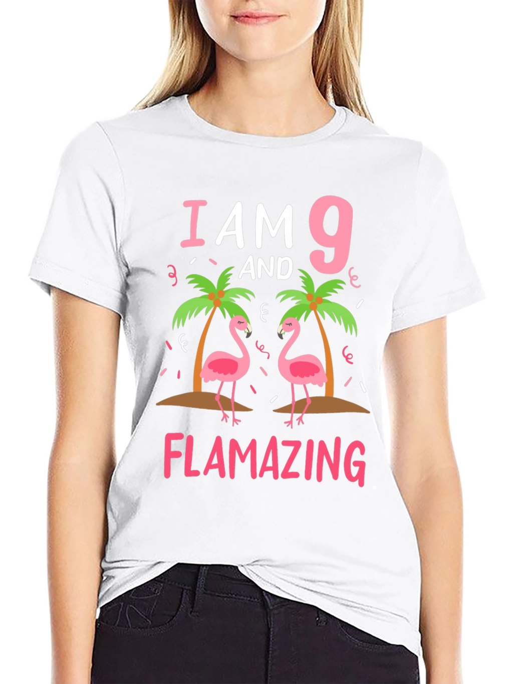 Flamazing 9th Birthday T-Shirt - Cute Flamingo Tee