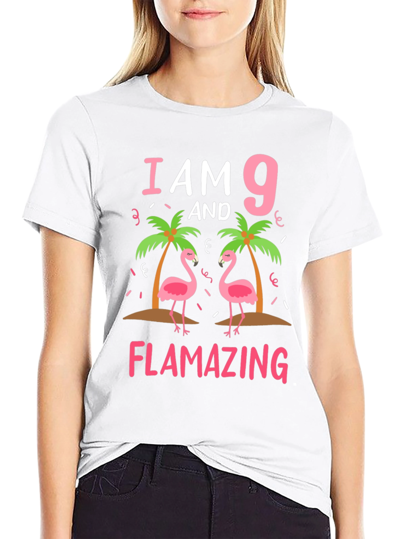 Flamazing 9th Birthday T-Shirt - Cute Flamingo Tee