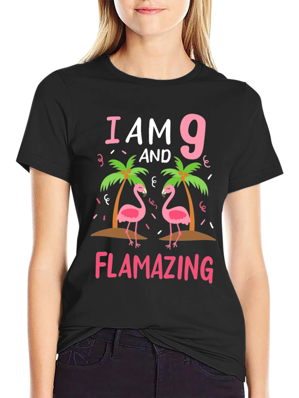 Flamazing 9th Birthday T-Shirt - Cute Flamingo Tee