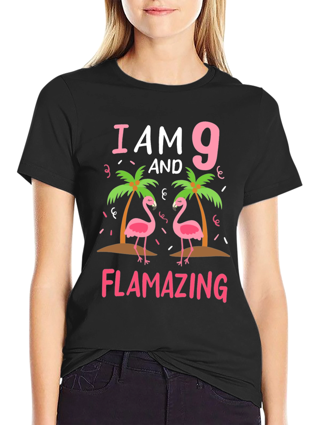 Flamazing 9th Birthday T-Shirt - Cute Flamingo Tee