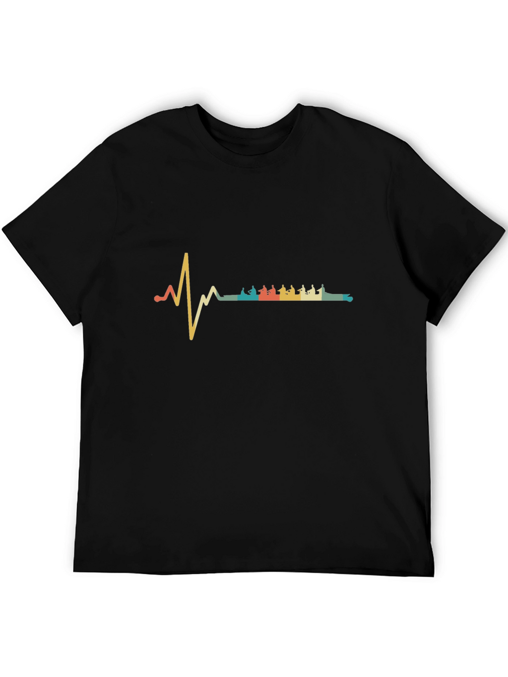 Rowing Heartbeat T-Shirt - Retro Crew Team Tee