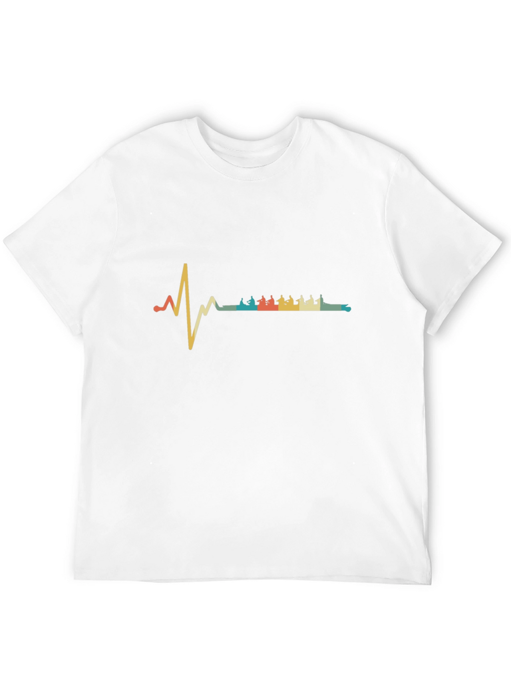 Rowing Heartbeat T-Shirt - Retro Crew Team Tee