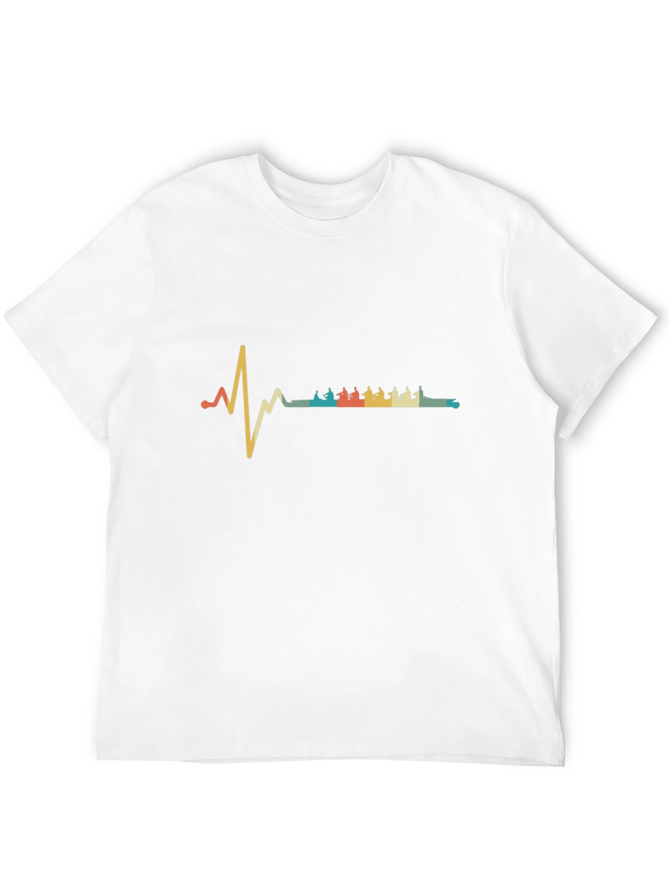 Rowing Heartbeat T-Shirt - Retro Crew Team Tee