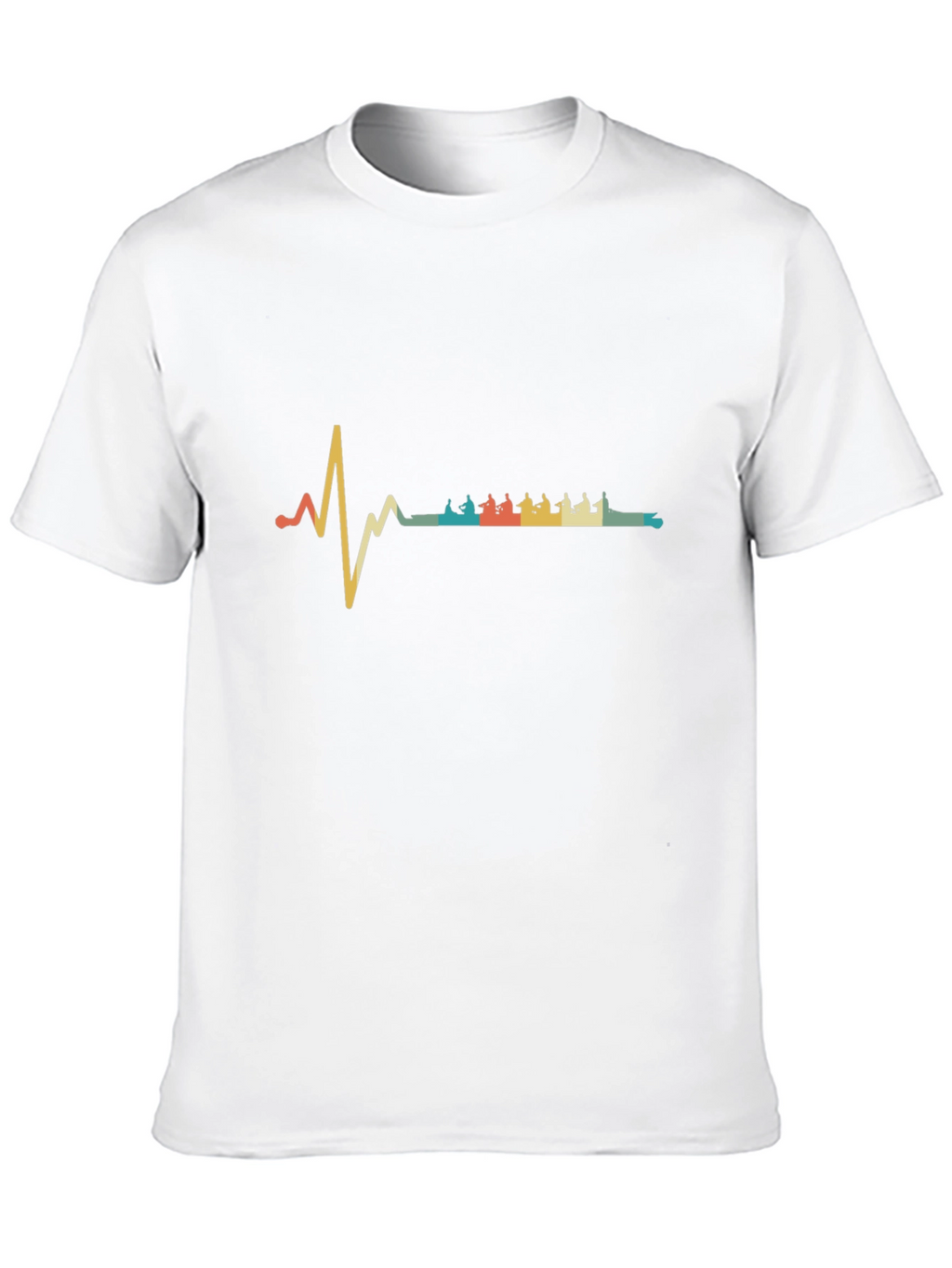 Rowing Heartbeat T-Shirt - Retro Crew Team Tee