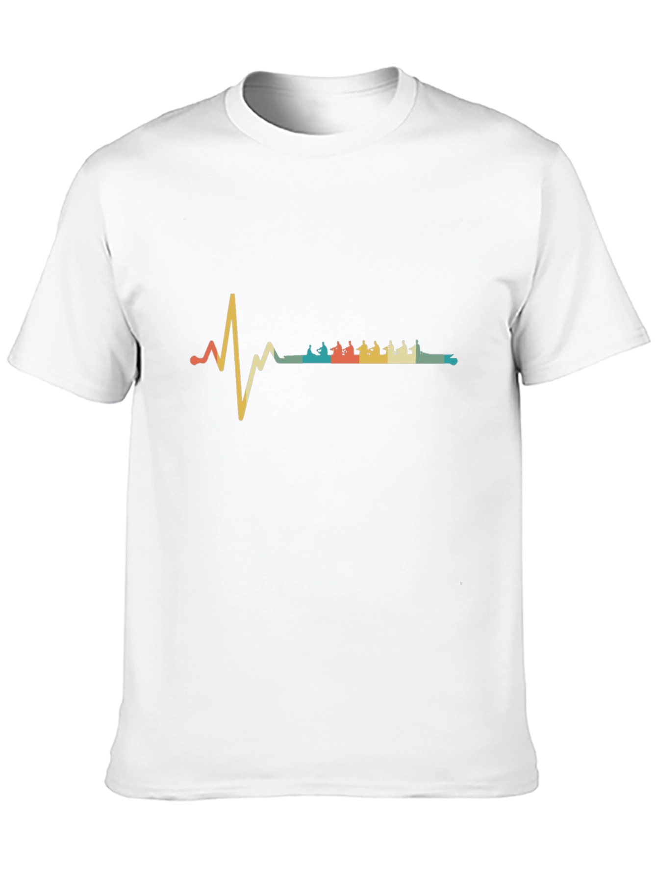 Rowing Heartbeat T-Shirt - Retro Crew Team Tee