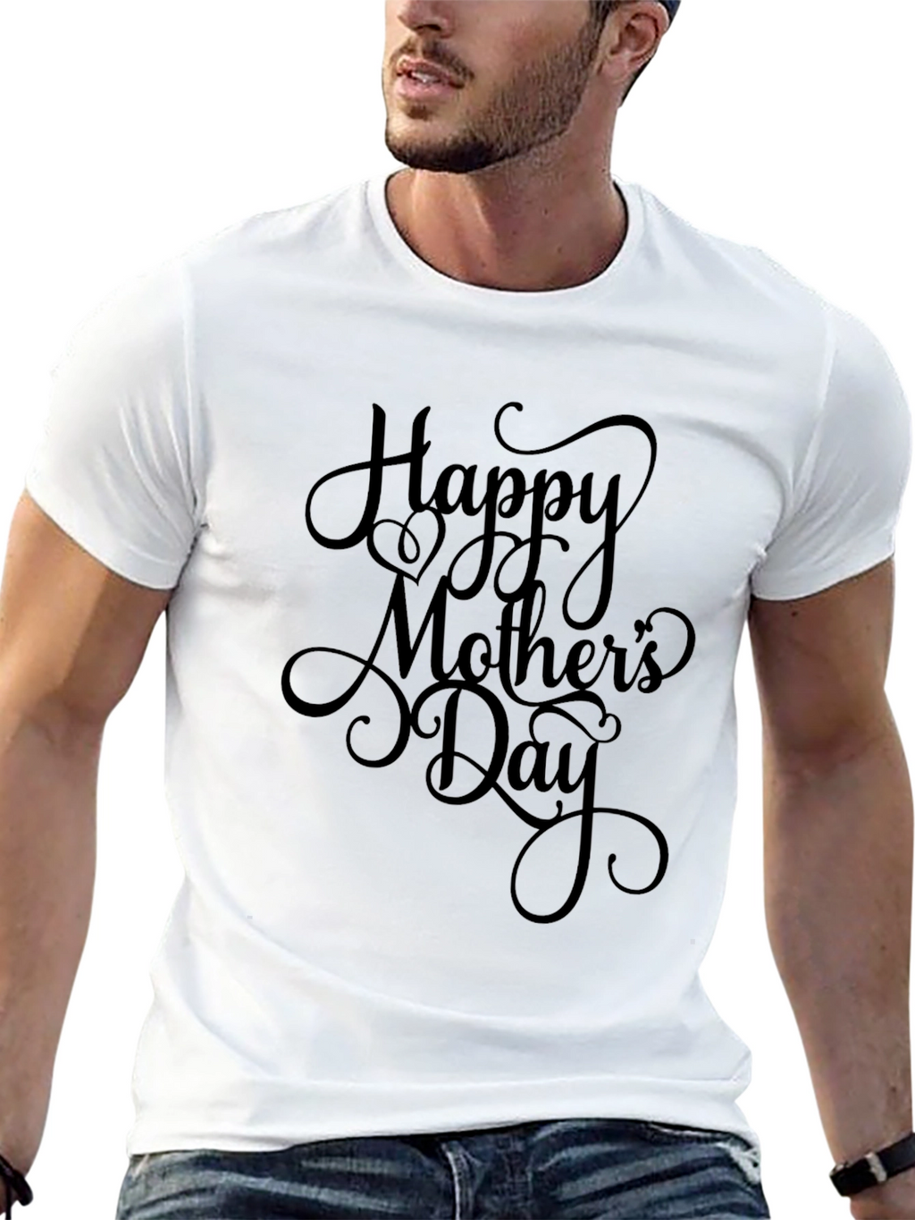 Happy Mothers Day Black T-Shirt