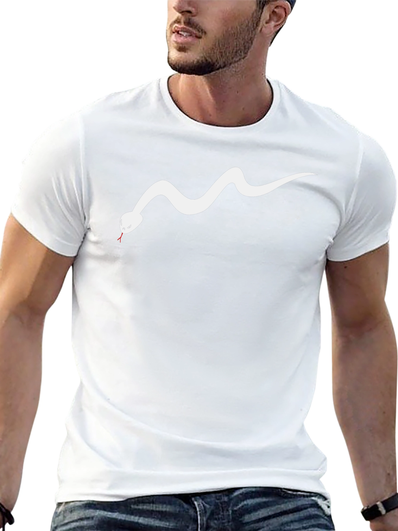 Black T-Shirt with Snake Graphic
