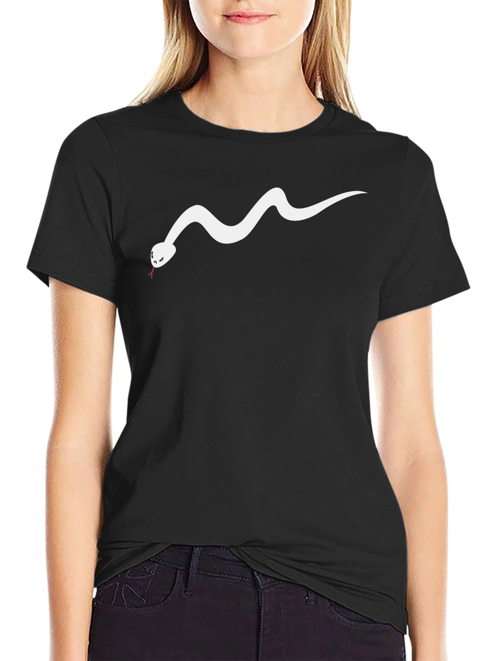 Black T-Shirt with Snake Graphic