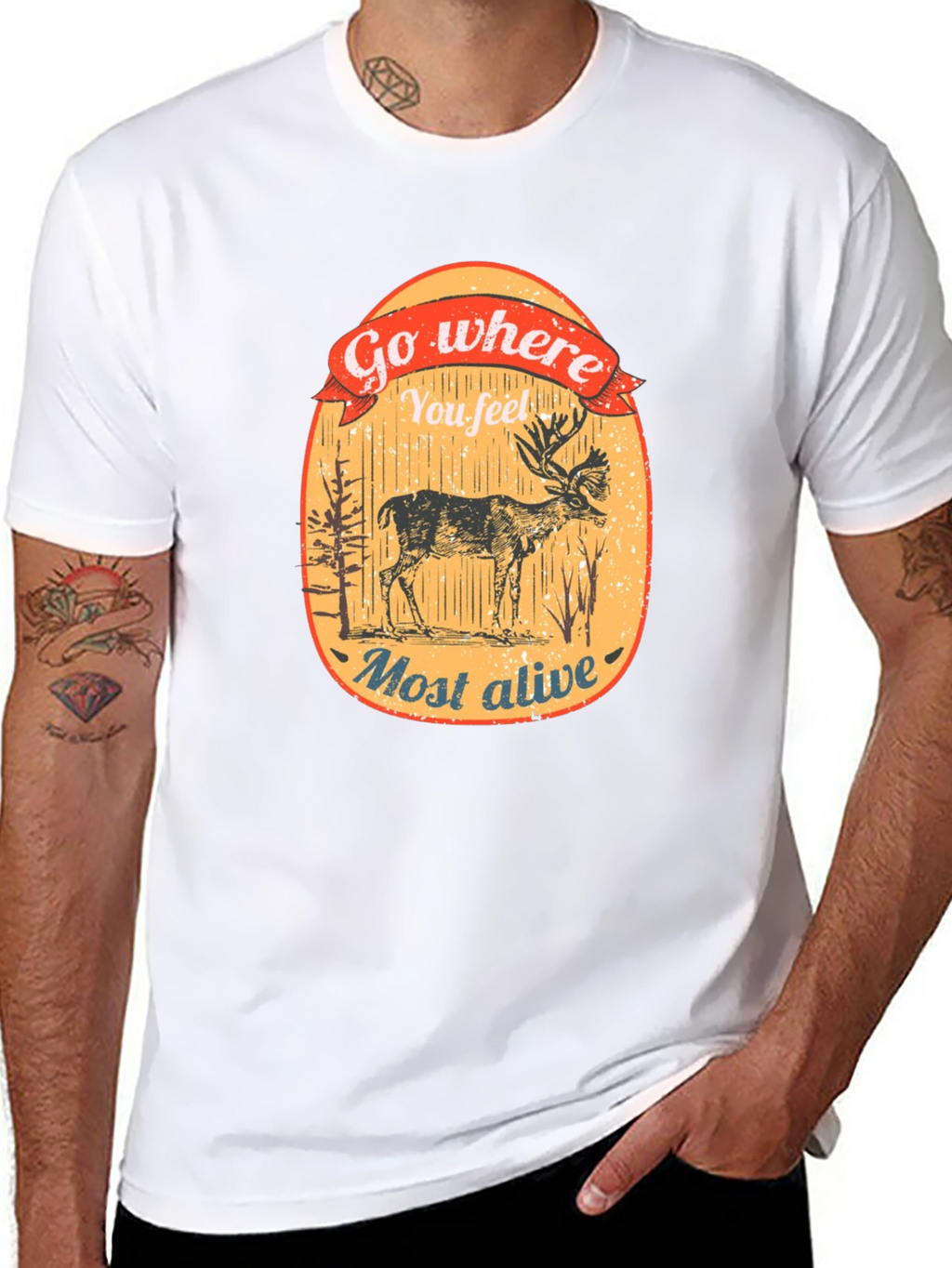 Go Where You Feel Most Alive Deer Graphic Tee