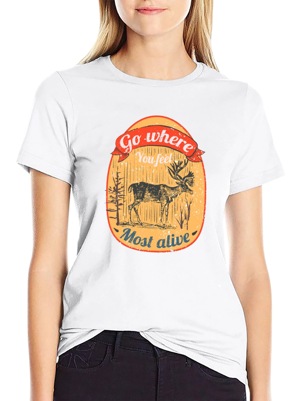 Go Where You Feel Most Alive Deer Graphic Tee