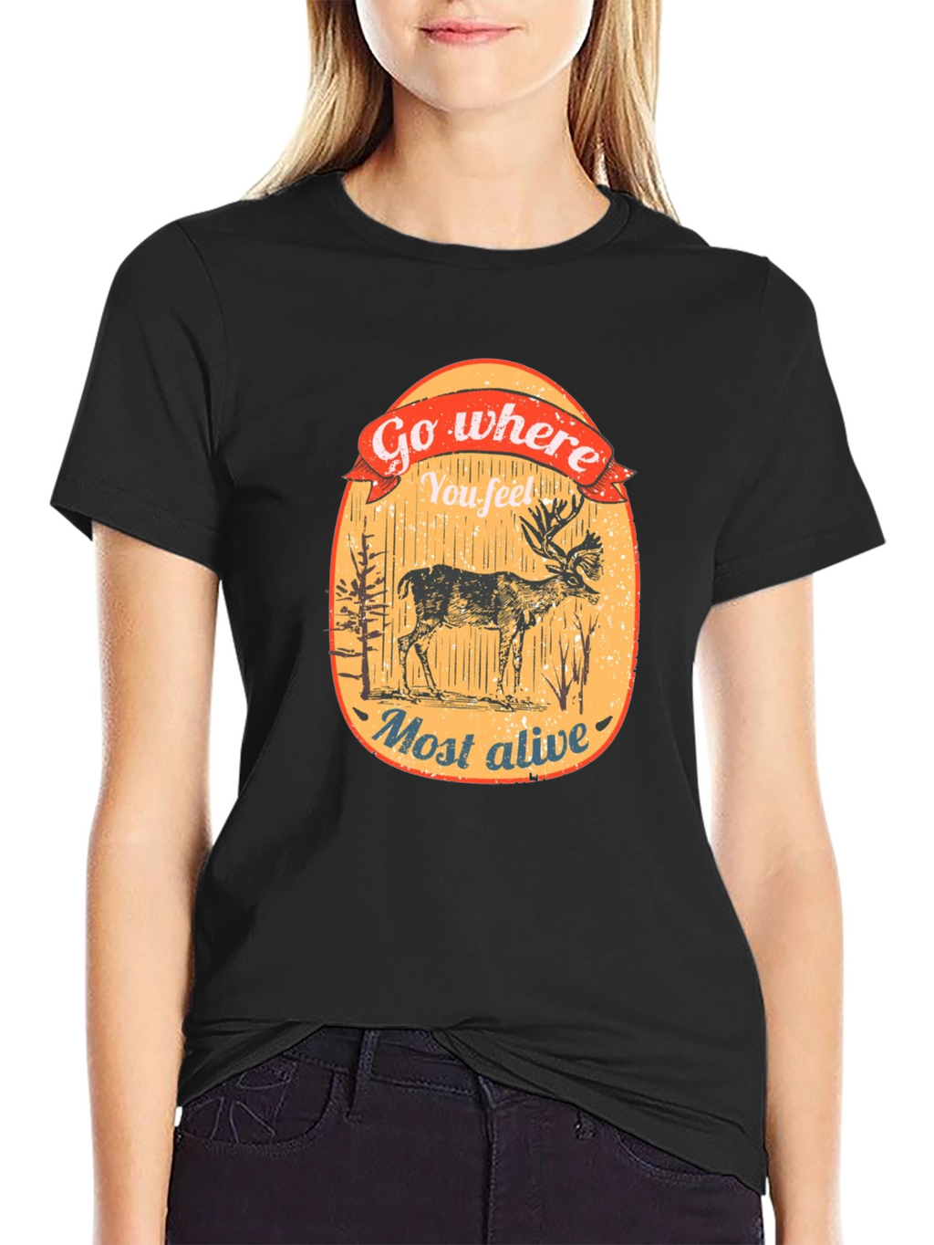 Go Where You Feel Most Alive Deer Graphic Tee