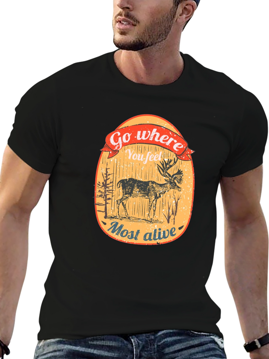 Go Where You Feel Most Alive Deer Graphic Tee