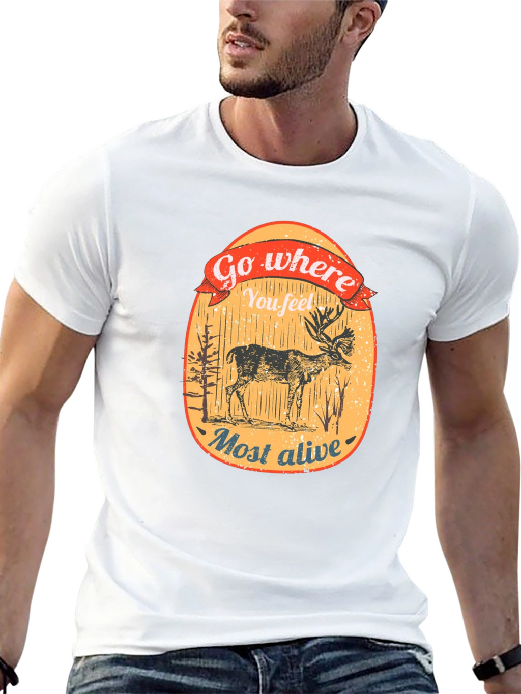 Go Where You Feel Most Alive Deer Graphic Tee