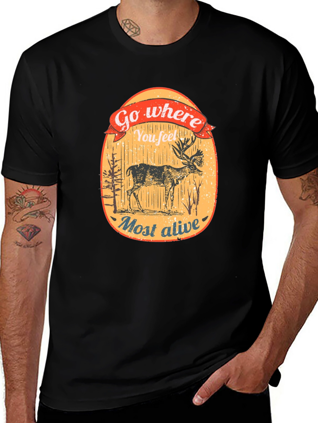Go Where You Feel Most Alive Deer Graphic Tee