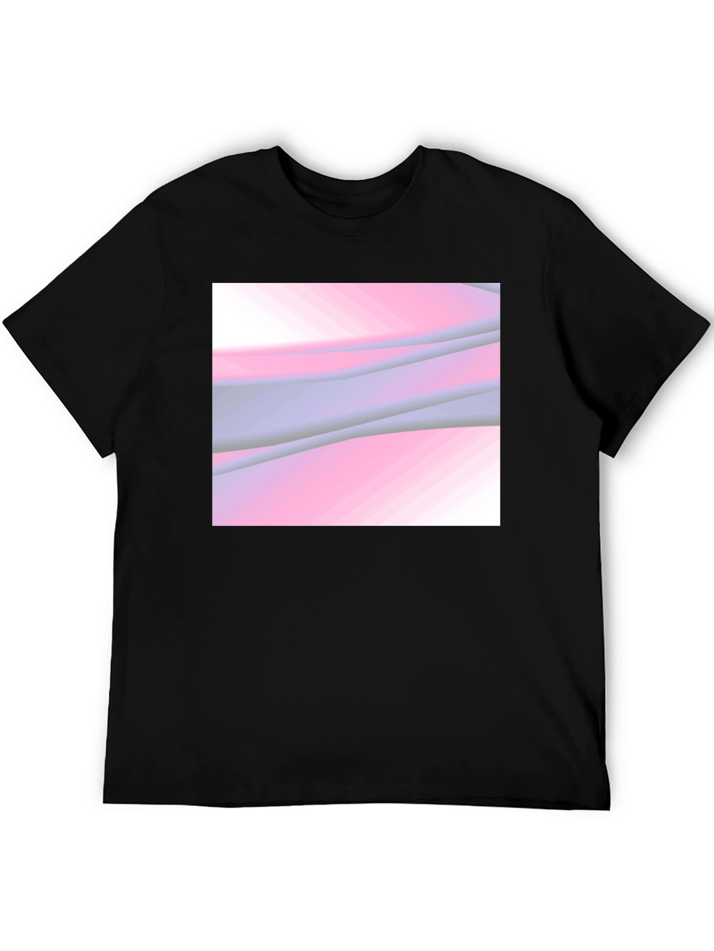 Abstract Wave Graphic Black T-Shirt