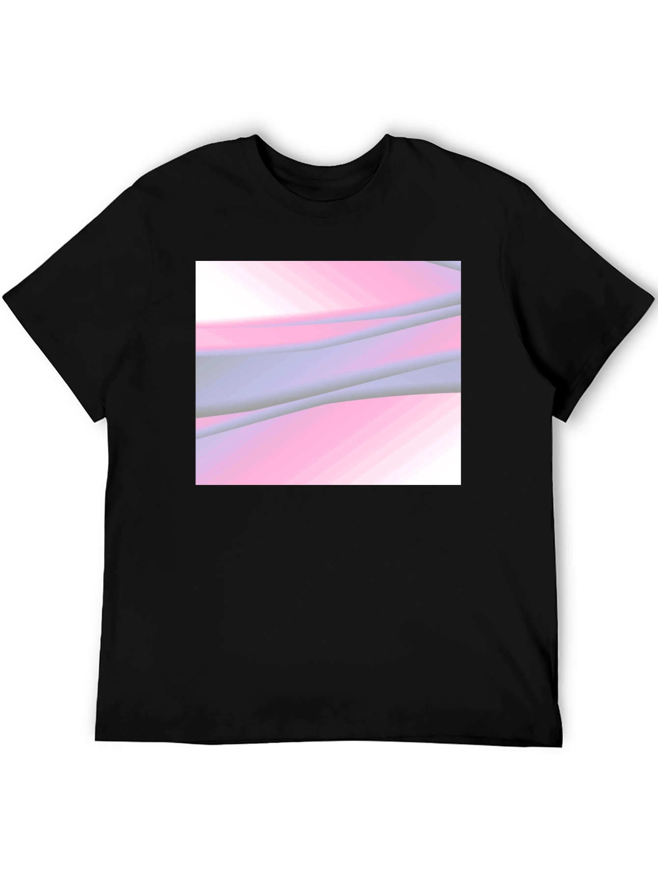Abstract Wave Graphic Black T-Shirt