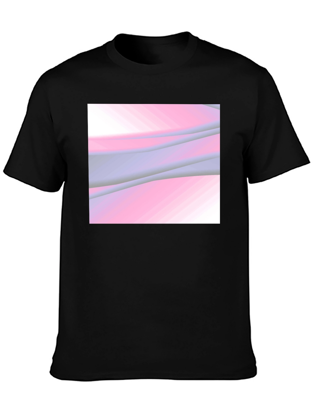Abstract Wave Graphic Black T-Shirt