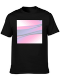 Abstract Wave Graphic Black T-Shirt