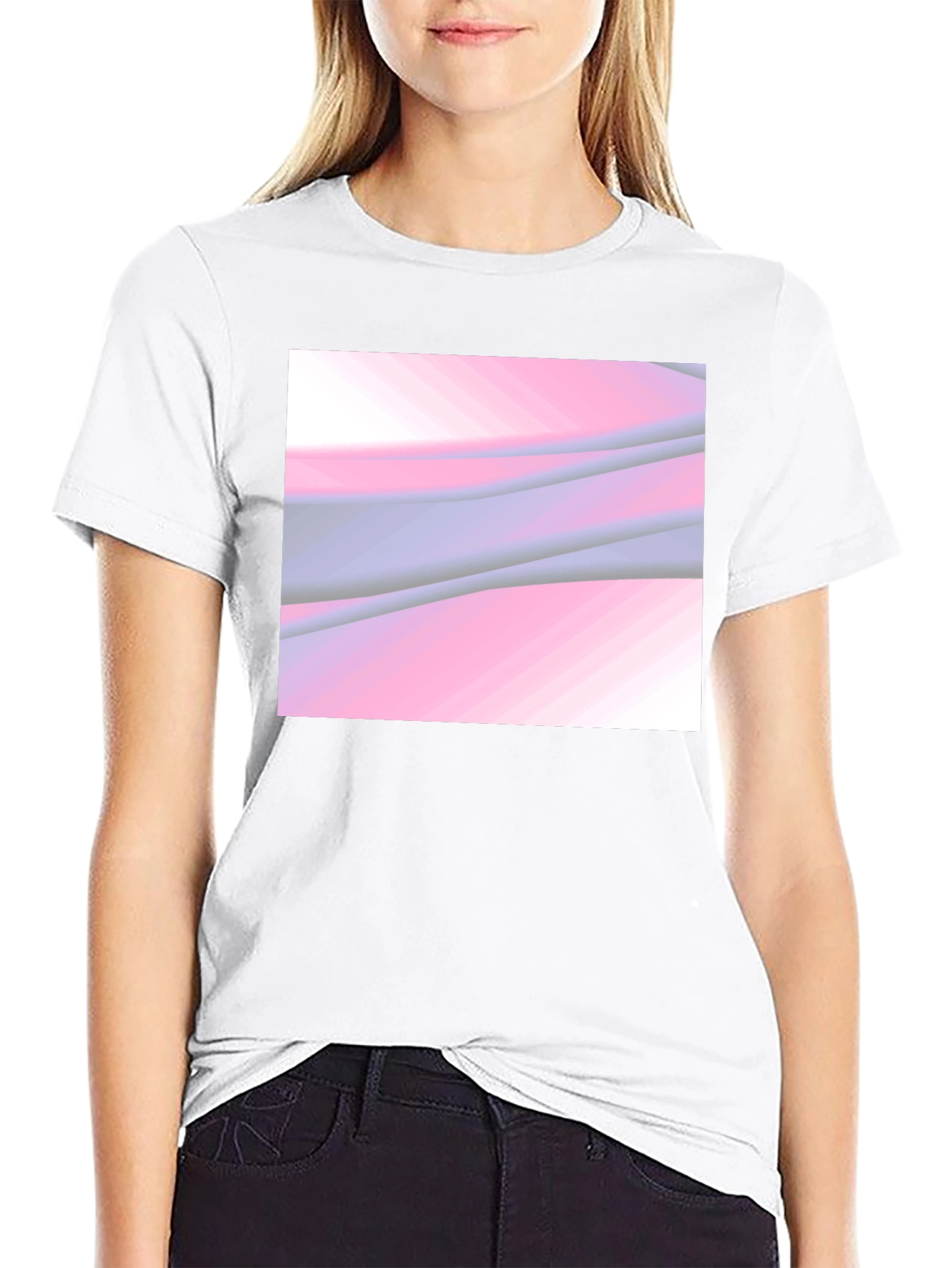 Abstract Wave Graphic Black T-Shirt