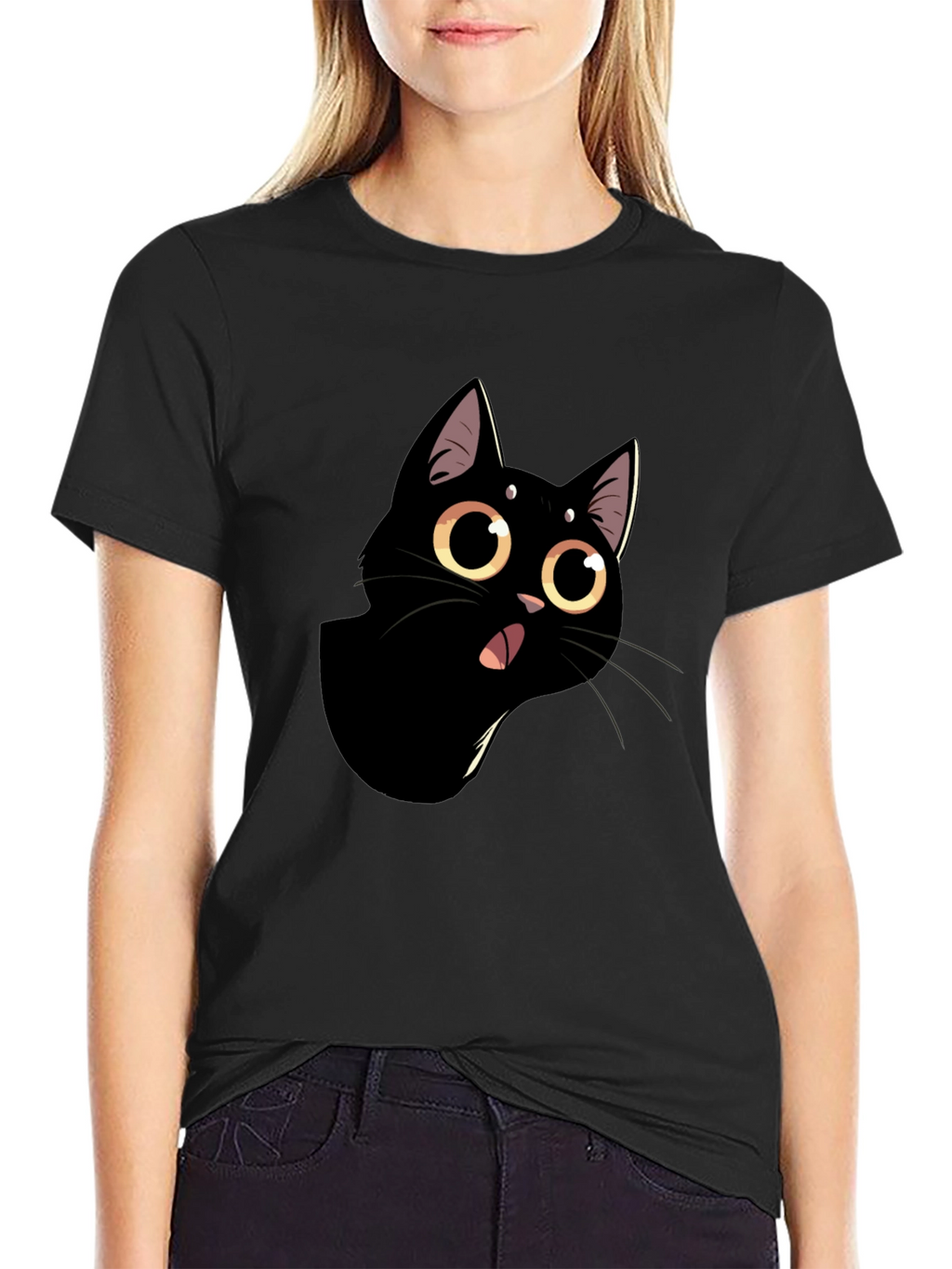 Funny Black Cat Graphic Tee
