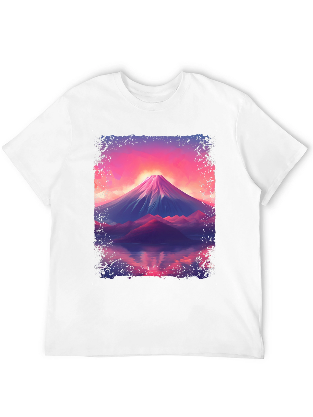 Mountain Sunset Graphic Tee - Black Cotton Blend