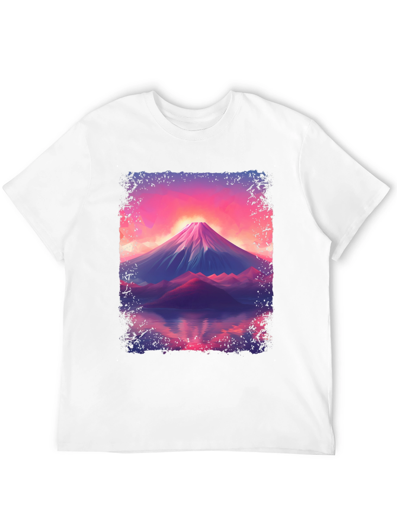 Mountain Sunset Graphic Tee - Black Cotton Blend