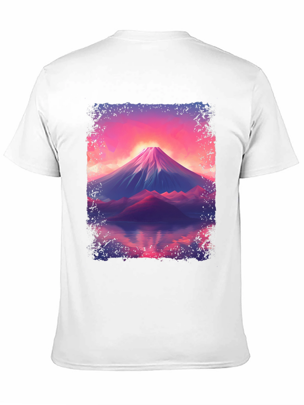 Mountain Sunset Graphic Tee - Black Cotton Blend