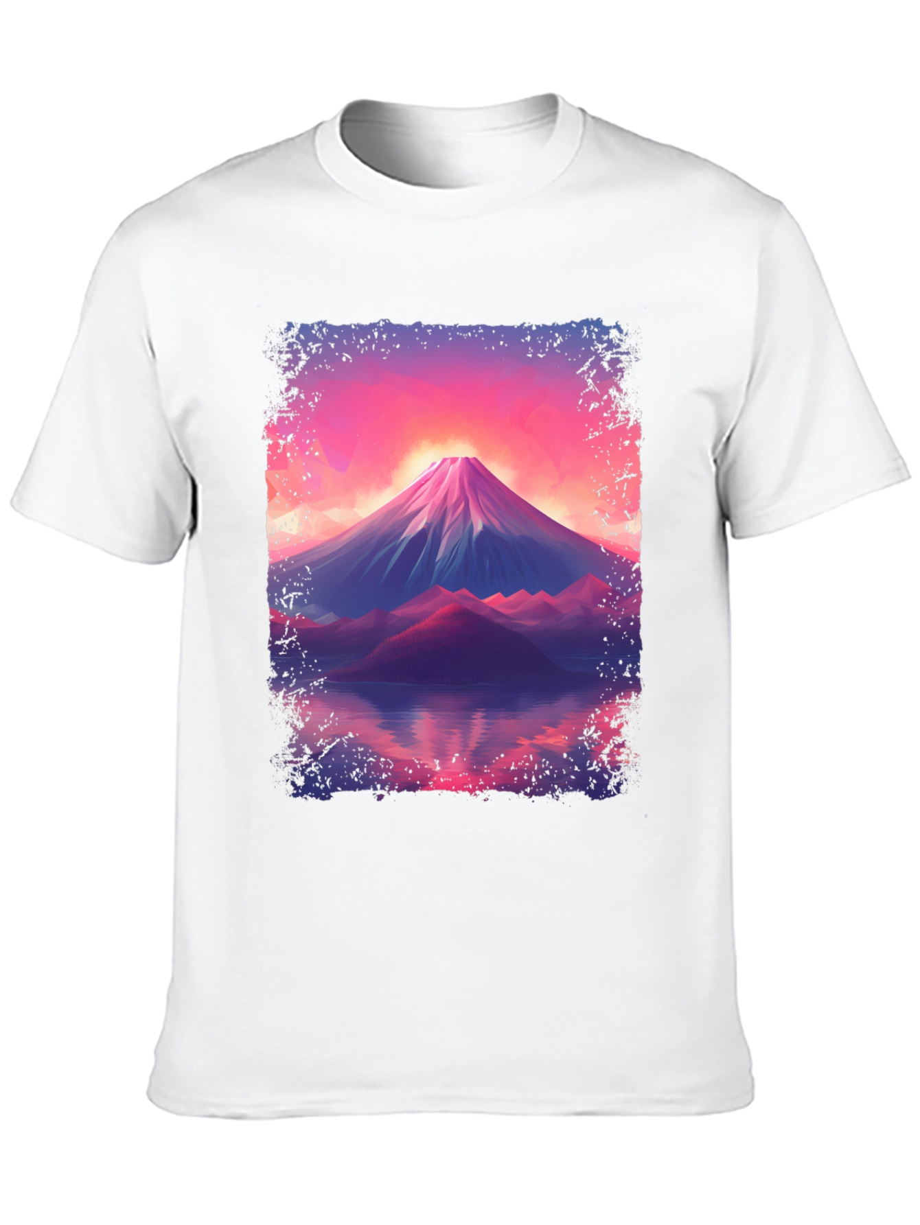 Mountain Sunset Graphic Tee - Black Cotton Blend