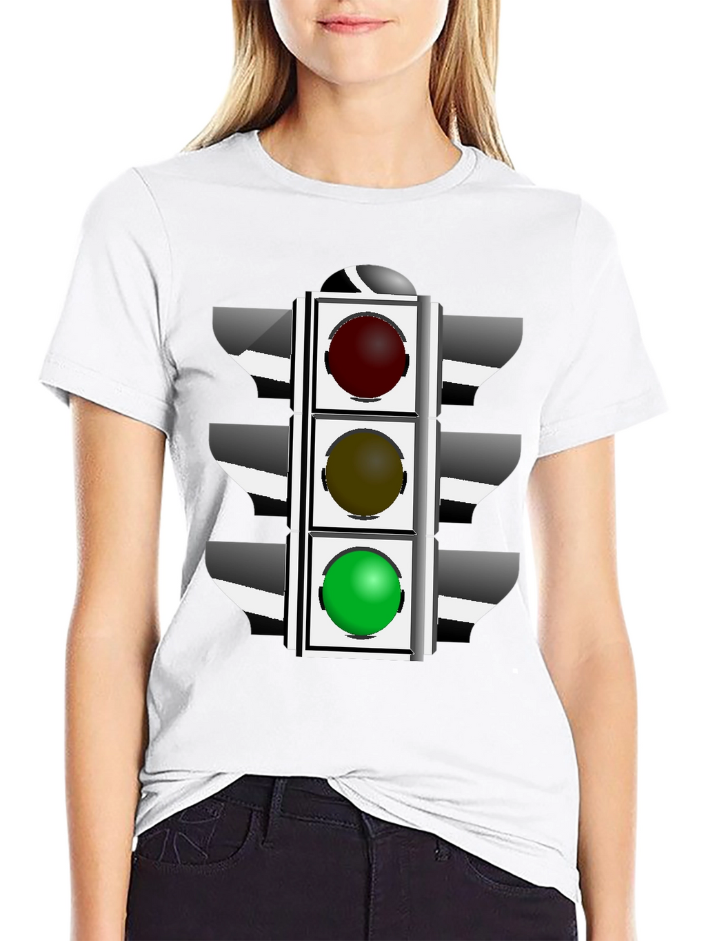 Traffic Light Graphic T-Shirt - Black