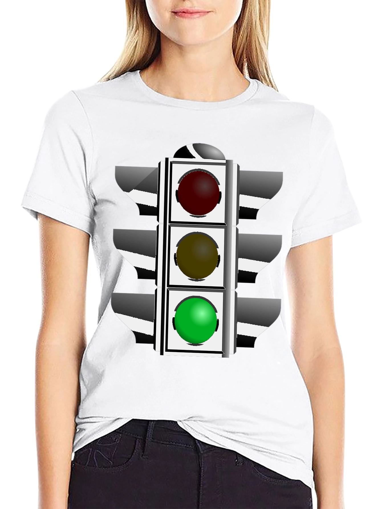 Traffic Light Graphic T-Shirt - Black