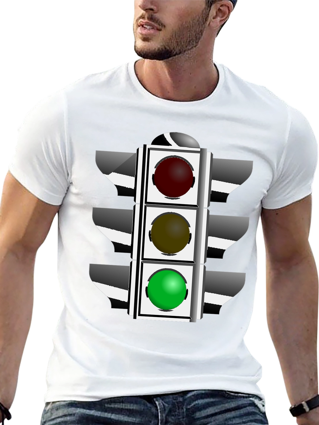 Traffic Light Graphic T-Shirt - Black