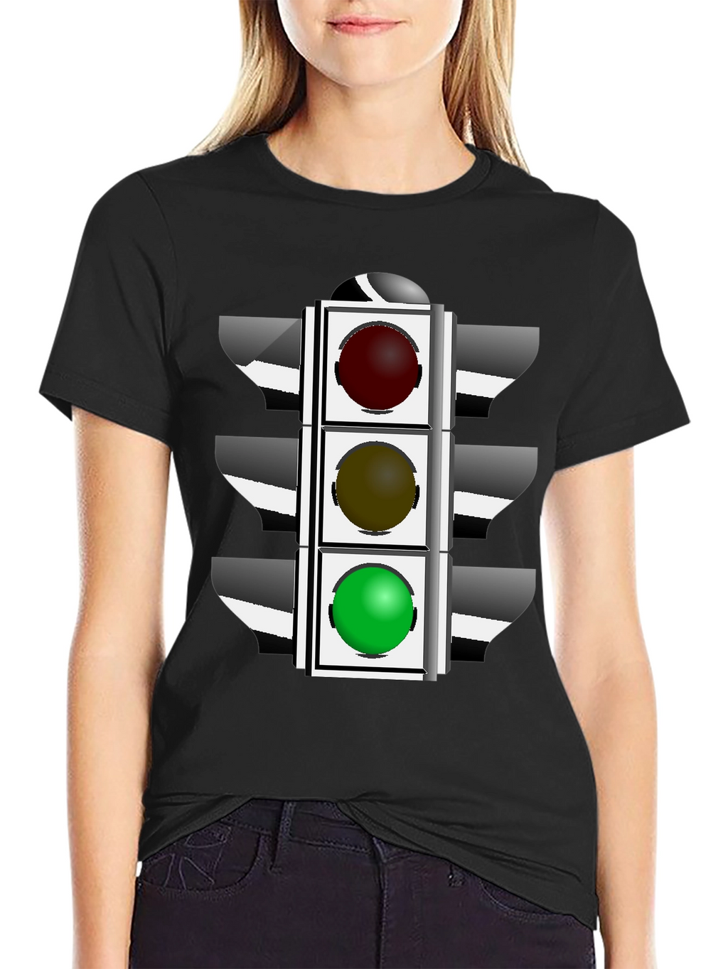 Traffic Light Graphic T-Shirt - Black