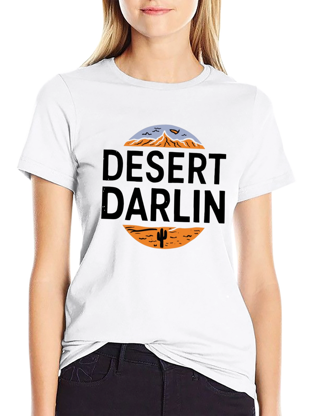 Desert Darlin Graphic Print Black T-Shirt
