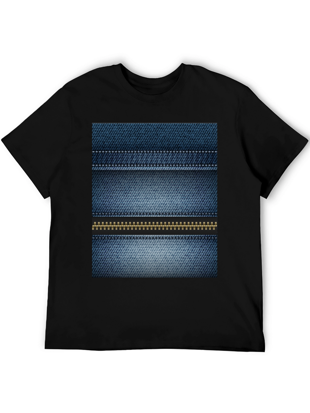 Denim Print Tee - Novelty Casual Shirt