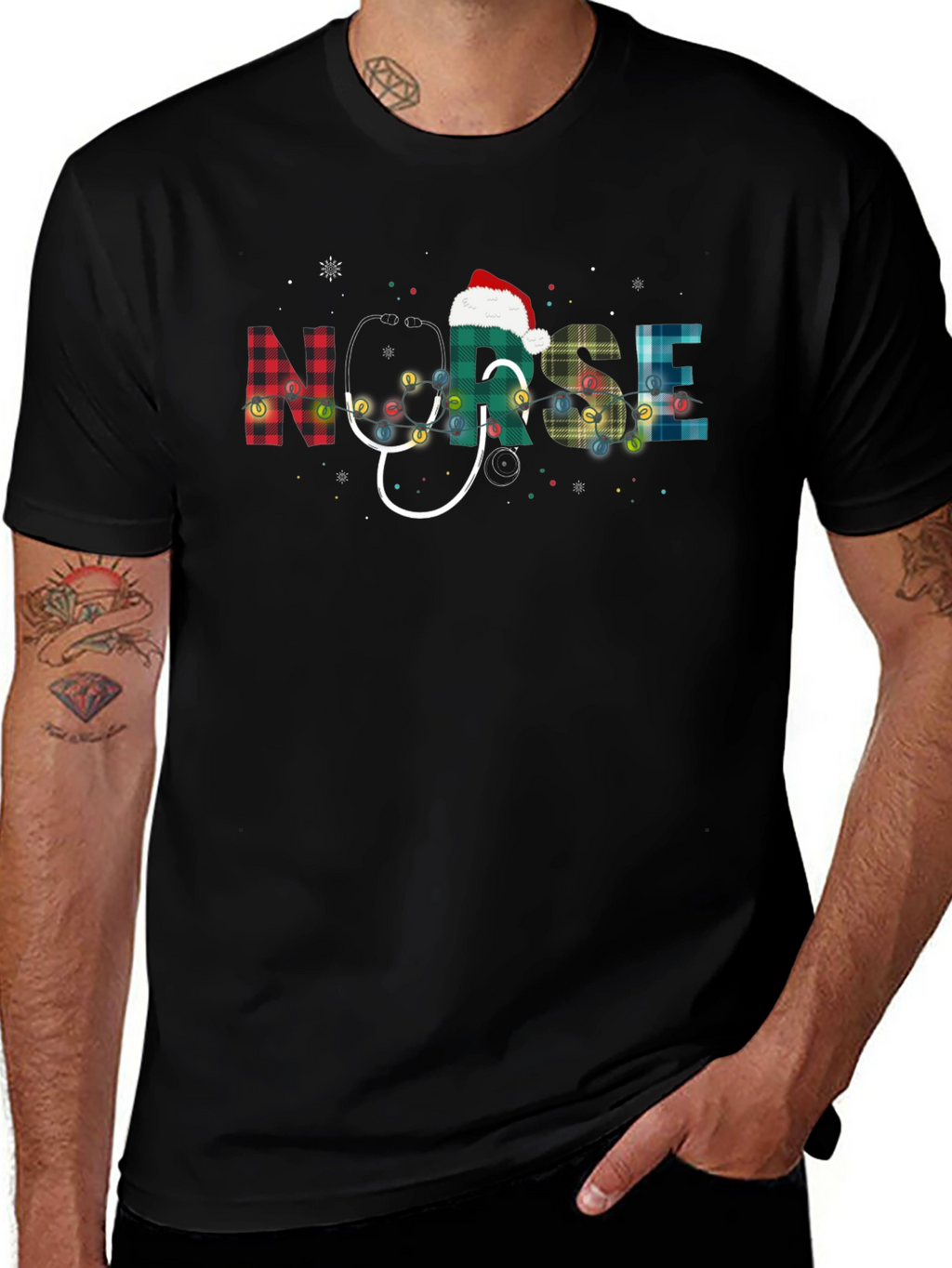 Nurse Christmas Plaid T-Shirt