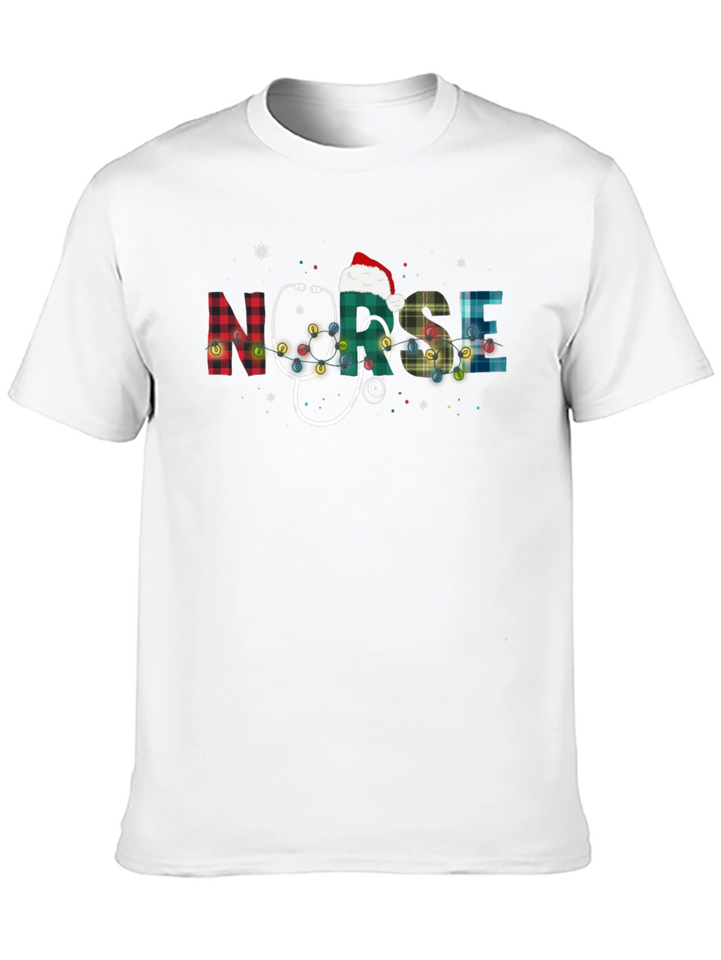 Nurse Christmas Plaid T-Shirt