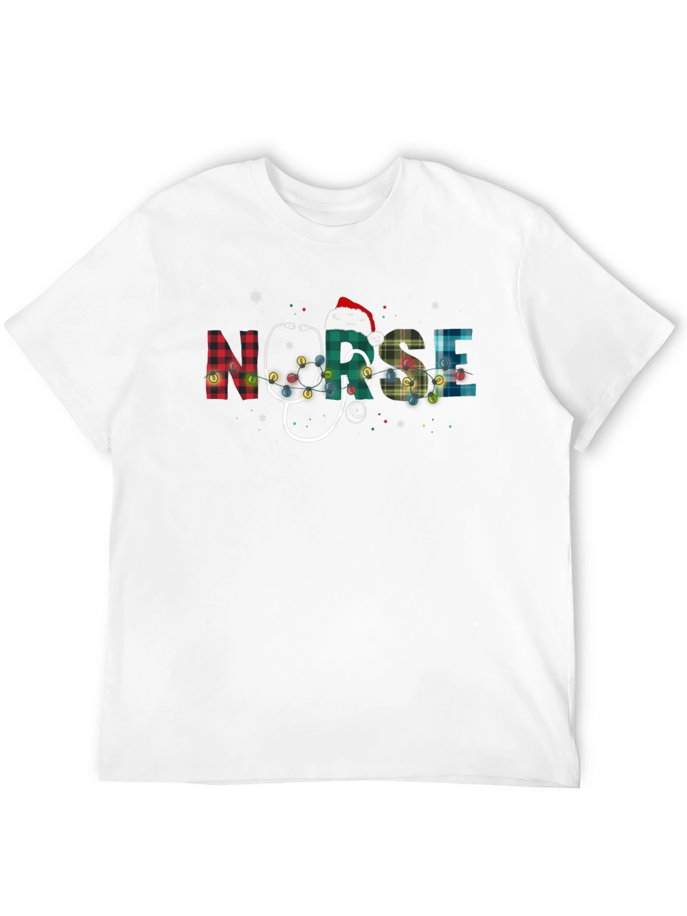 Nurse Christmas Plaid T-Shirt