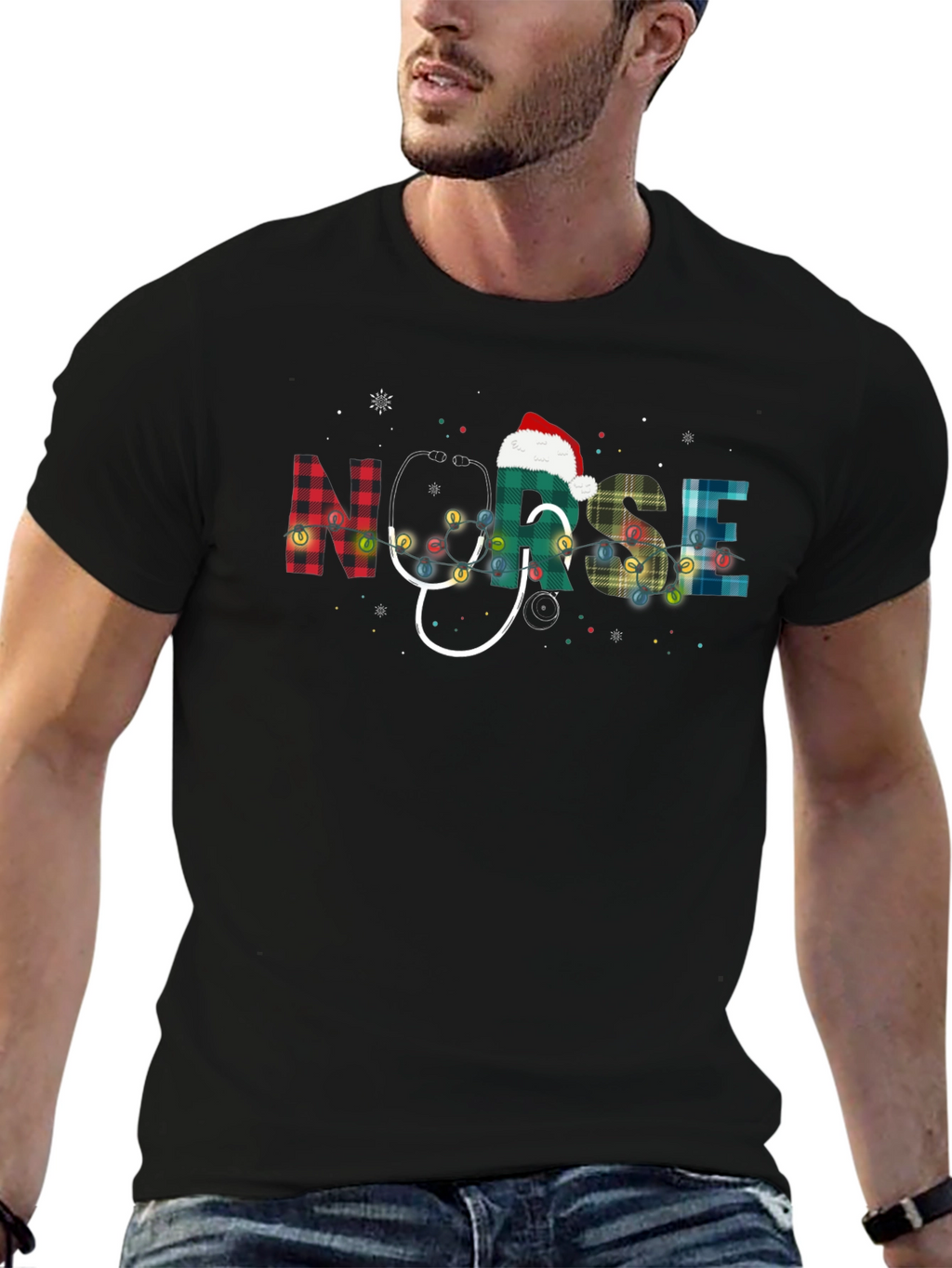 Nurse Christmas Plaid T-Shirt