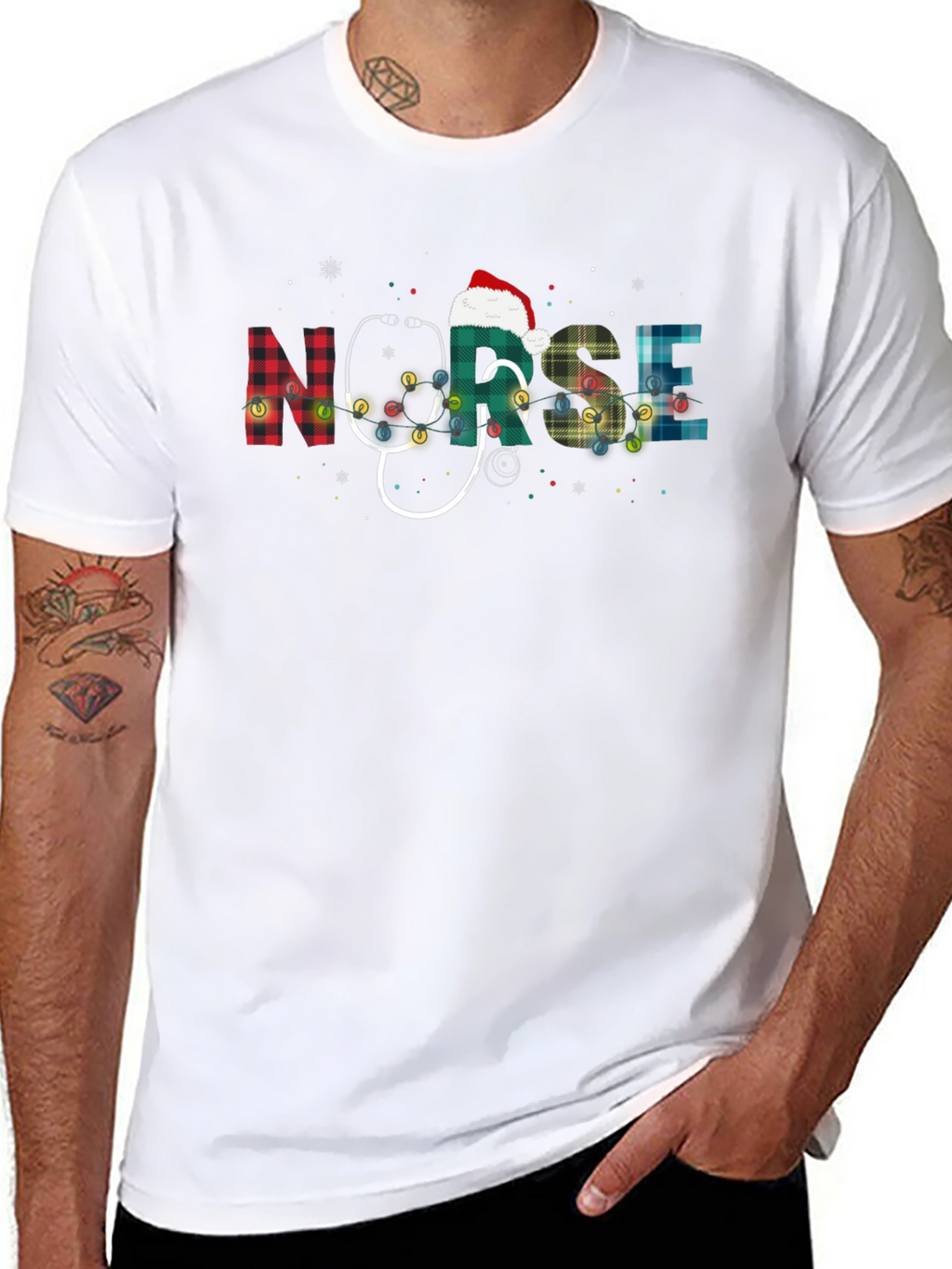 Nurse Christmas Plaid T-Shirt