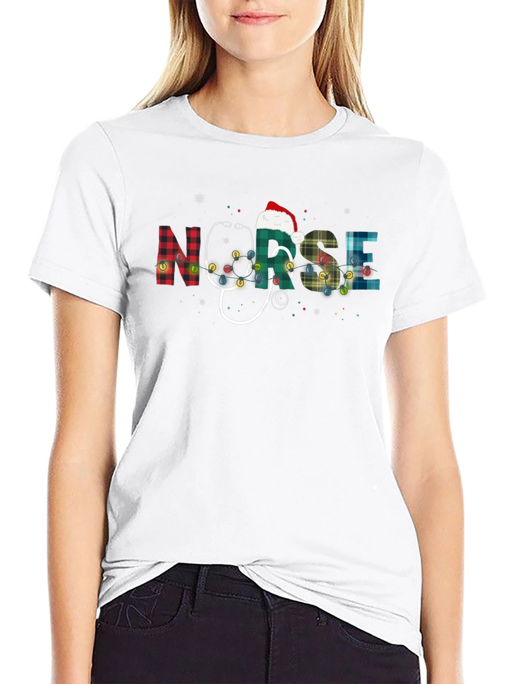 Nurse Christmas Plaid T-Shirt